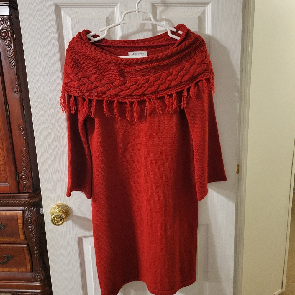 Liz Claiborne red sweater dress size S